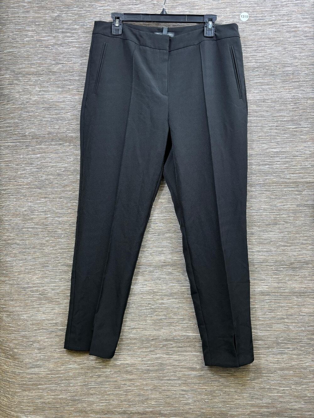 Adrianna Papell Dress Pants Womens Size 12 Black Slit Front Slim Fit NEW